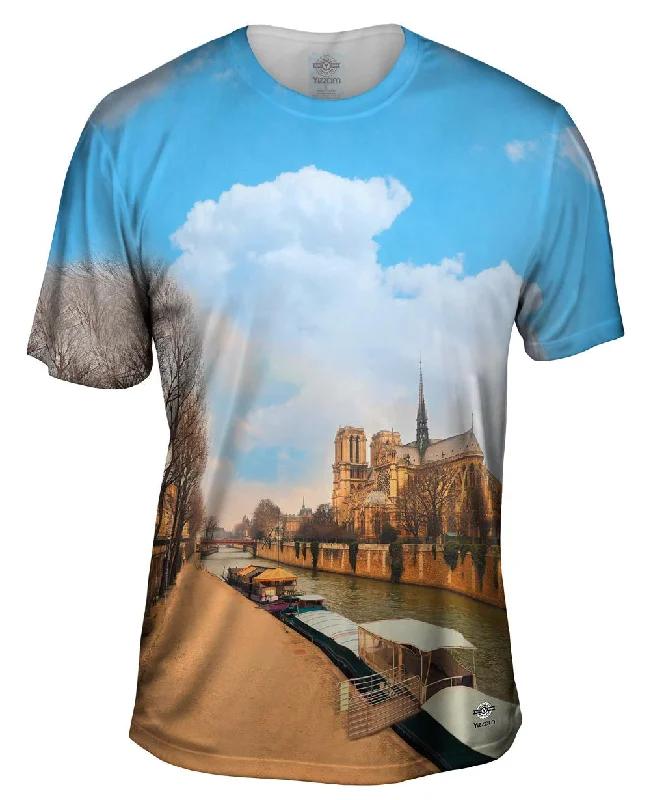 Casual Logo T-Shirt-Sleek Cathedral Notre Dame