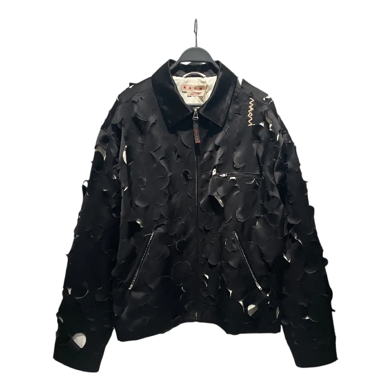 Stylish Fleece Zip Jacket-MARNI/Jacket/52/BLK/