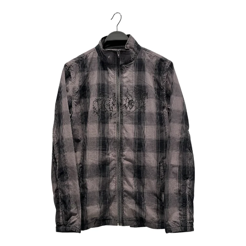 Premium Lightweight Jacket-STUSSY/Jacket/M/Cotton/GRY/Plaid/Screen Print