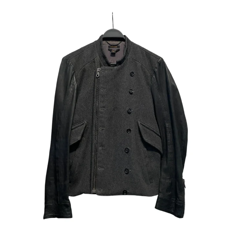 Casual Military Jacket-DIESEL/Jacket/S/Wool/GRY/