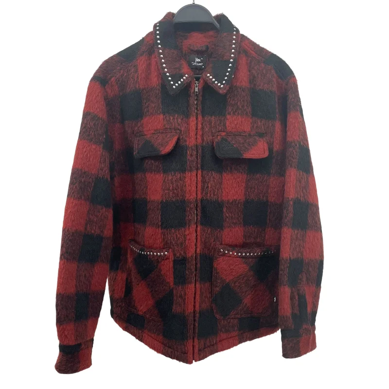 Relaxed Fit Waterproof Hoodie Jacket-Patta/Jacket/M/Wool/RED/Plaid/