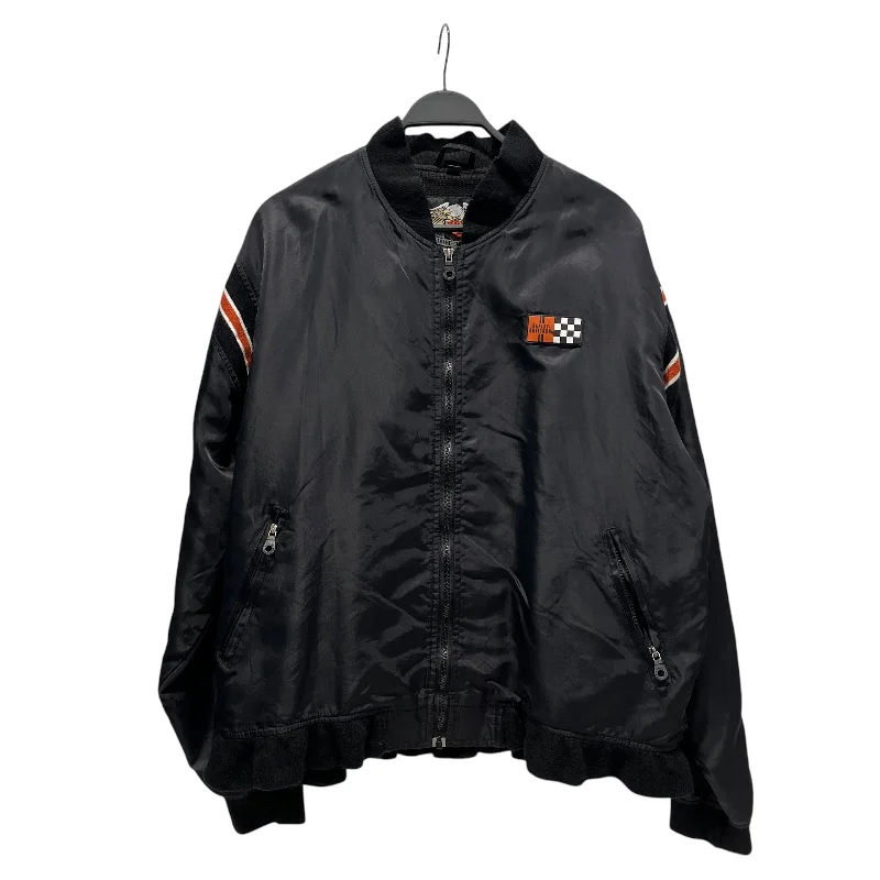 Custom Printed Jacket-HARLEY DAVIDSON/Jacket/L/Nylon/BLK/CARD DECK ON BACK