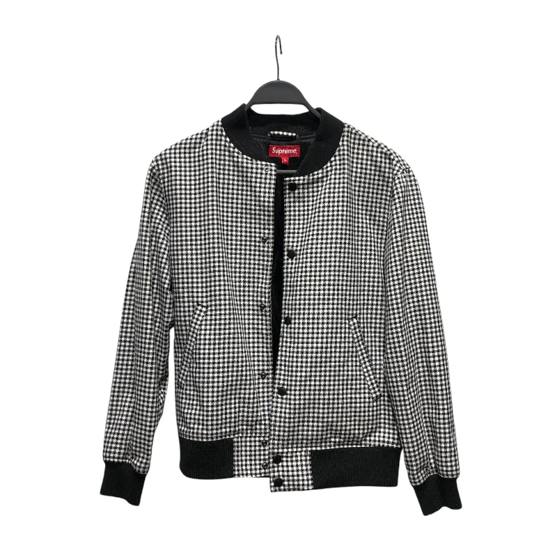 Relaxed Fit Pullover Jacket-Supreme/Jacket/S/Polyester/MLT/Gingham Check/BLK/WHT BOMBER JACKET