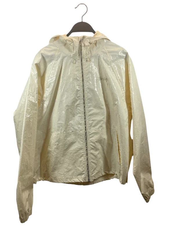 Lightweight Windbreaker Jacket-STUSSY/Jacket/S/CRM/BEACH SHELL COAT